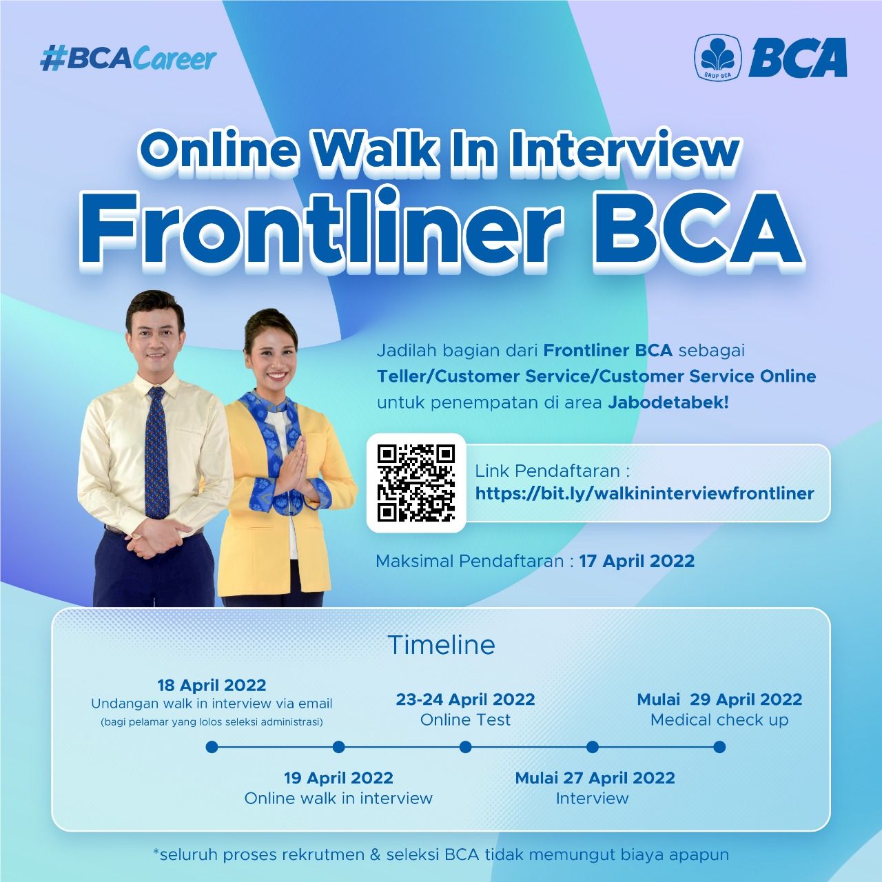 Walk-In Interview Frontliner Bank BCA Online