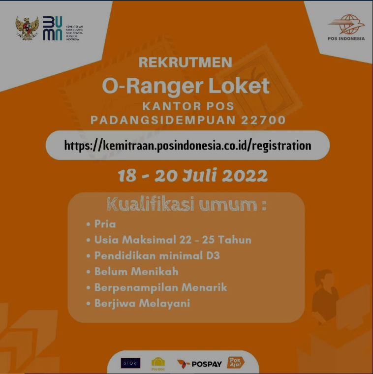 Lowongan Kerja BUMN Oranger Loket PT Pos Indonesia
