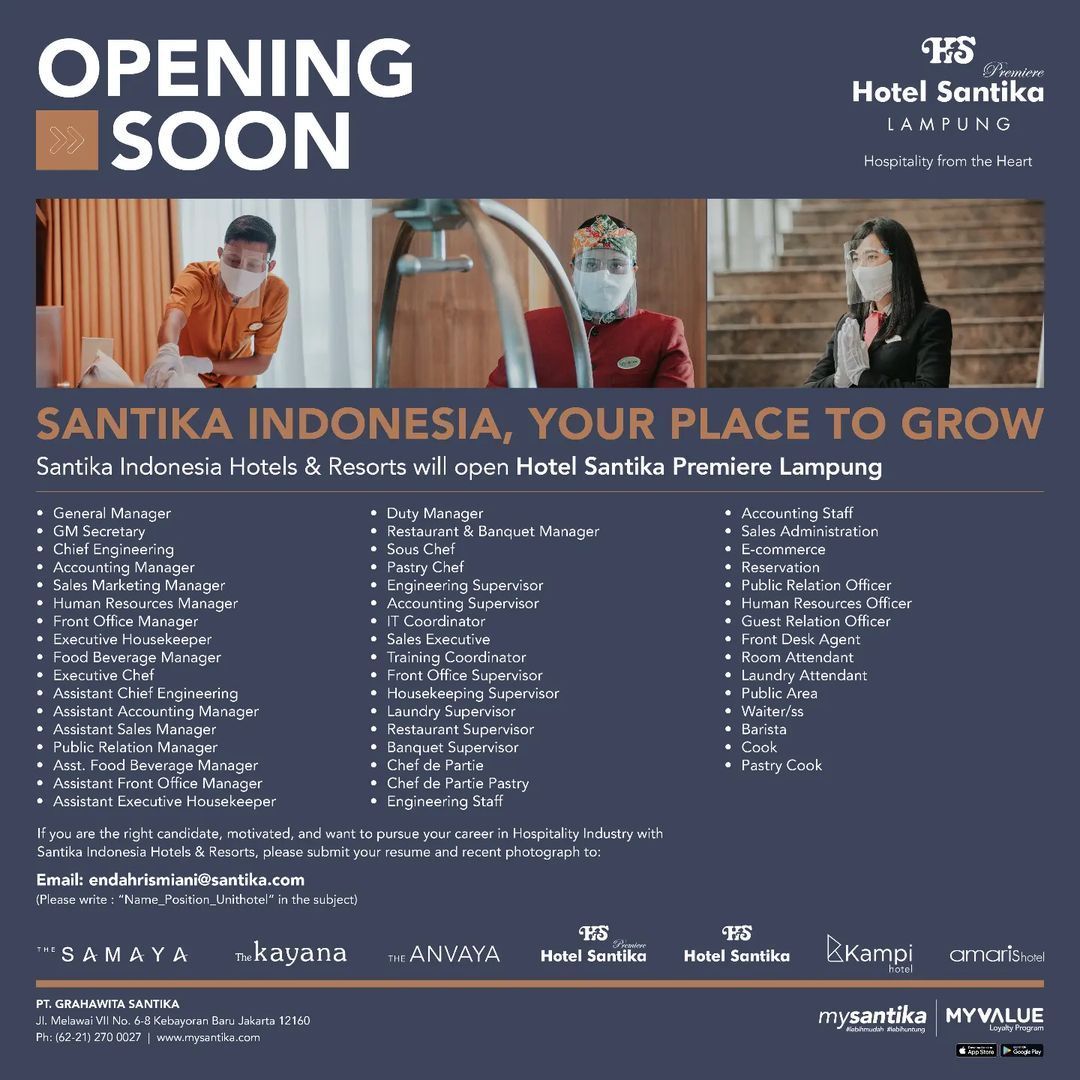 Lowongan Kerja Santika Indonesia Hotels And Resorts